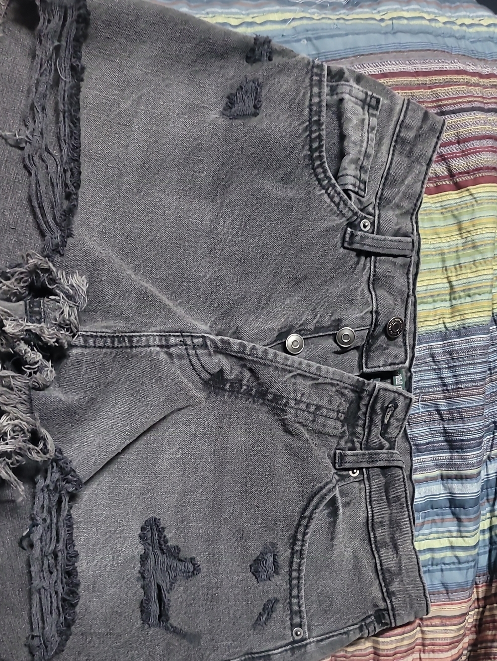 wild fable Black Distressed High-Rise Jean Shorts